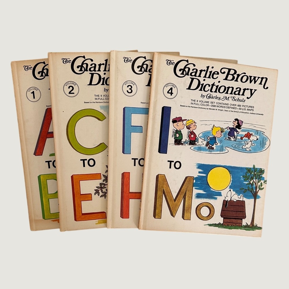 Vintage 1973 Charlie Brown Dictionary Complete 8 Volume Set Charles M Schulz
